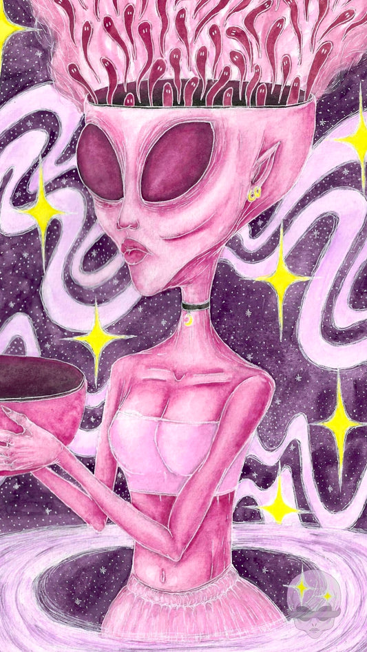 'spaced out' - print