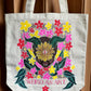 hand-painted canvas tote bag - ‘botanical beast [flowers]’