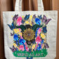 hand-painted canvas tote bag - ‘botanical beast [mushrooms]’