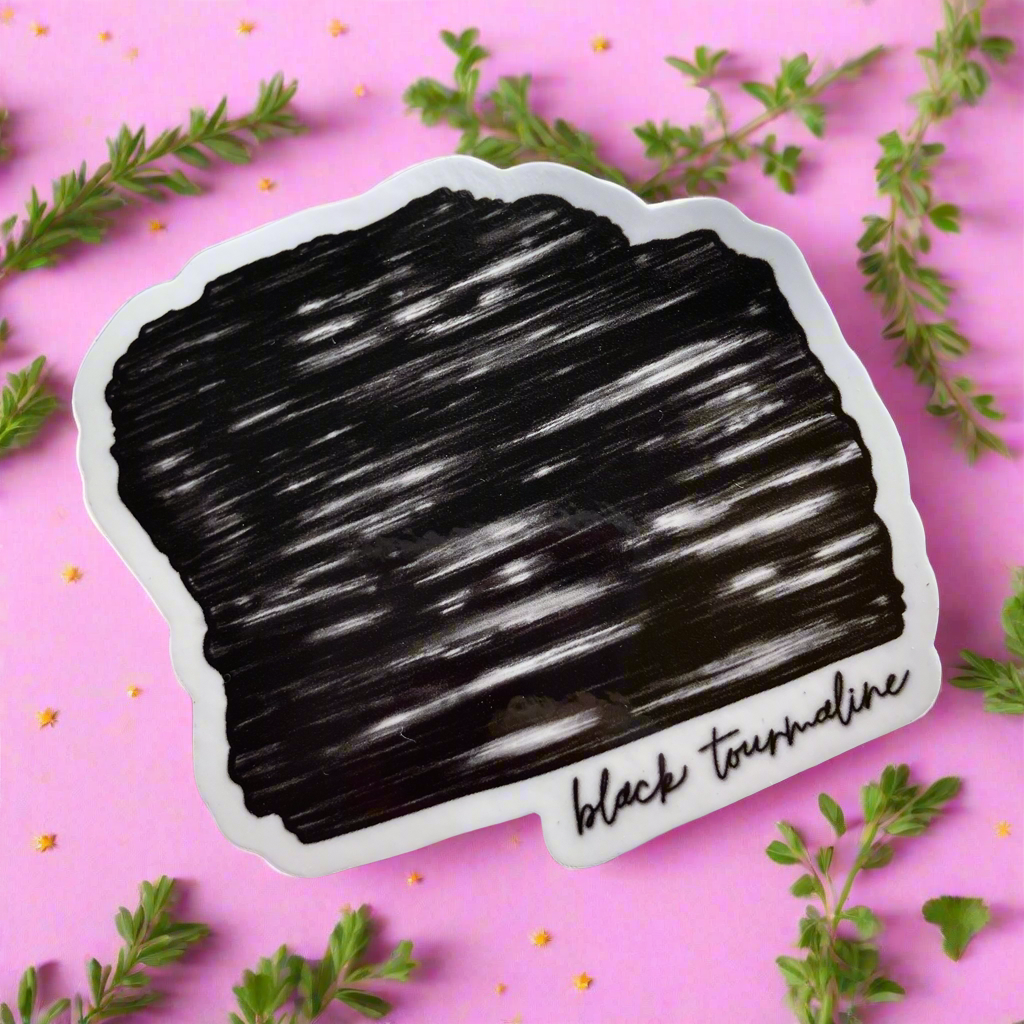 ‘black tourmaline’ crystal vinyl sticker