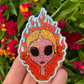 ‘on fire’ vinyl sticker