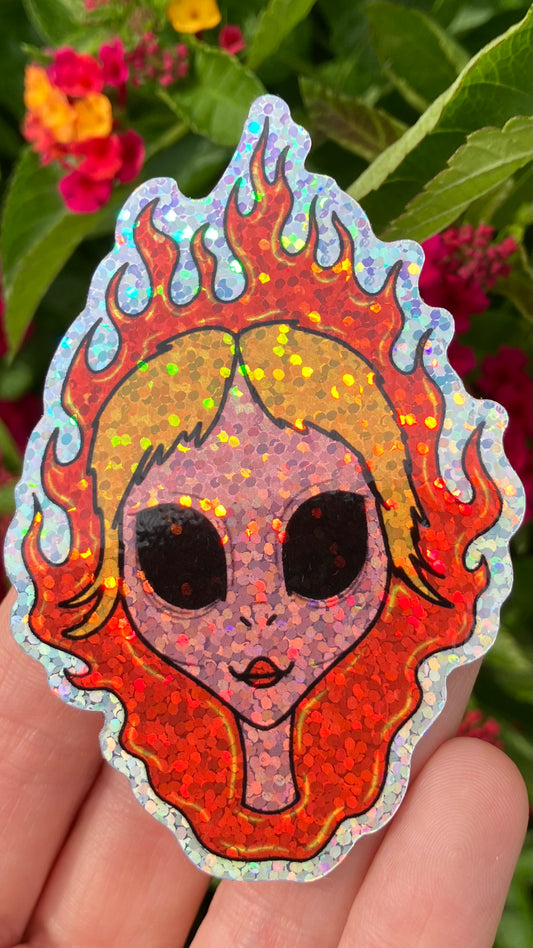 ‘on fire’ vinyl sticker