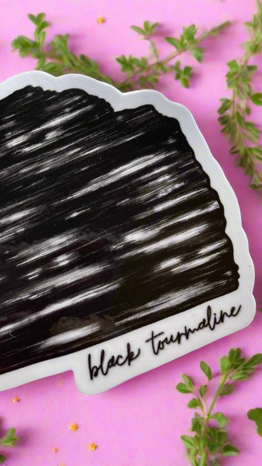 ‘black tourmaline’ crystal vinyl sticker