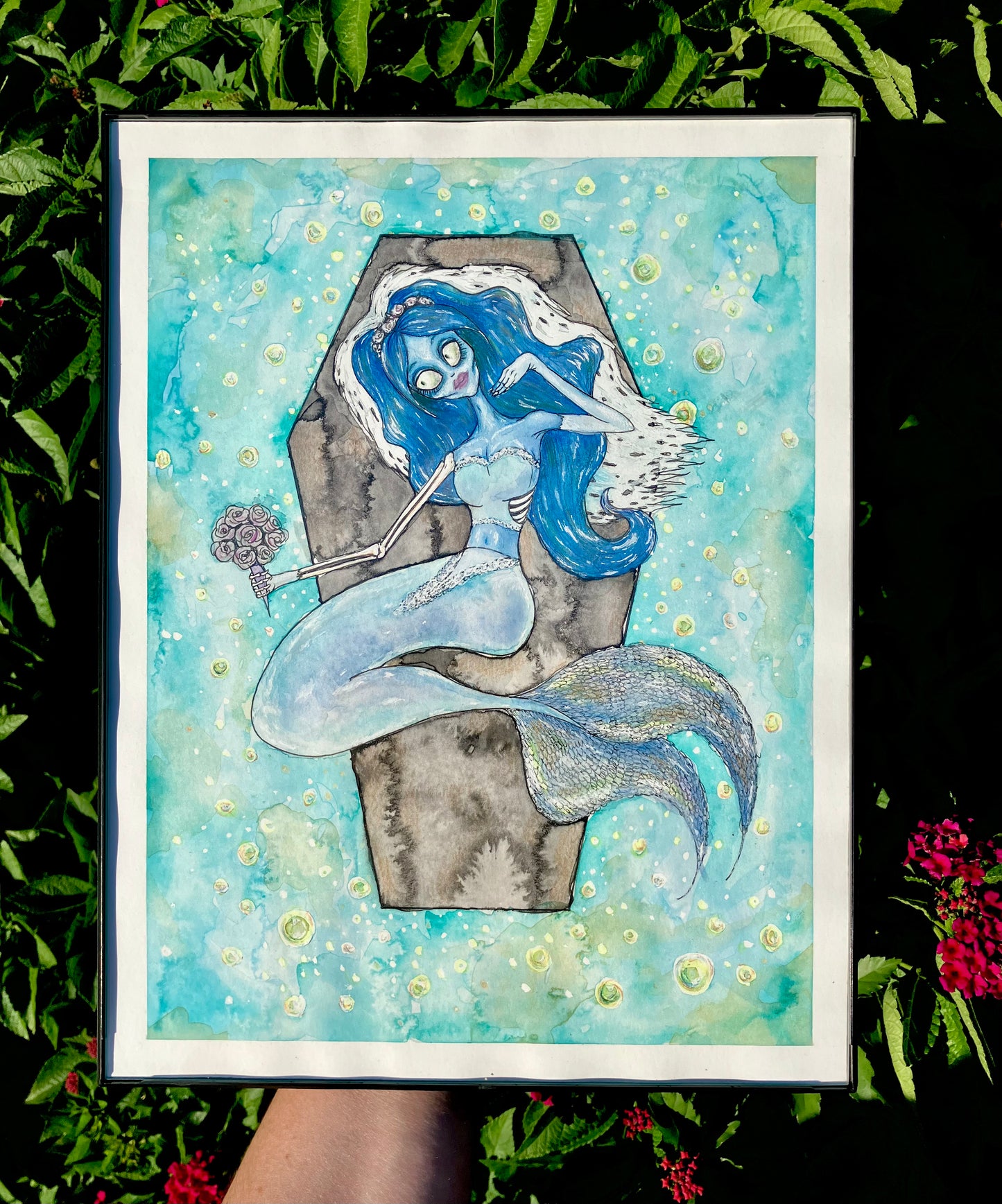 ‘swimming with the fish’ [framed]